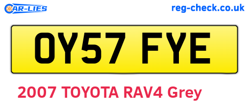 OY57FYE are the vehicle registration plates.