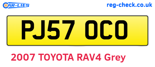 PJ57OCO are the vehicle registration plates.