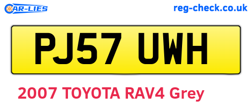 PJ57UWH are the vehicle registration plates.