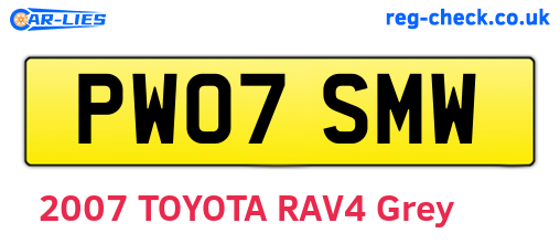 PW07SMW are the vehicle registration plates.