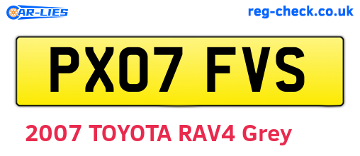 PX07FVS are the vehicle registration plates.