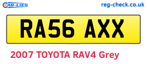 RA56AXX are the vehicle registration plates.
