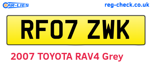 RF07ZWK are the vehicle registration plates.