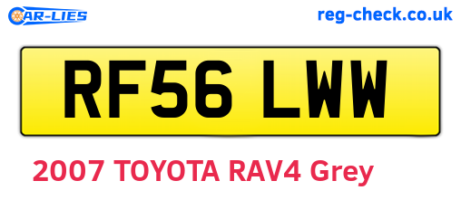 RF56LWW are the vehicle registration plates.