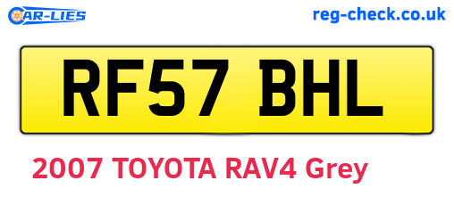 RF57BHL are the vehicle registration plates.