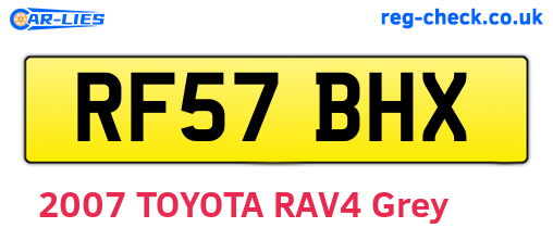 RF57BHX are the vehicle registration plates.