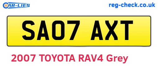 SA07AXT are the vehicle registration plates.