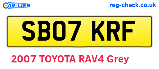 SB07KRF are the vehicle registration plates.
