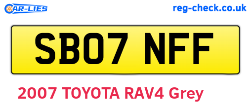 SB07NFF are the vehicle registration plates.