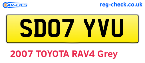 SD07YVU are the vehicle registration plates.