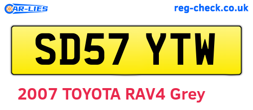 SD57YTW are the vehicle registration plates.