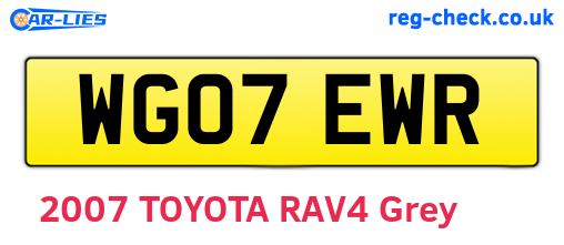 WG07EWR are the vehicle registration plates.
