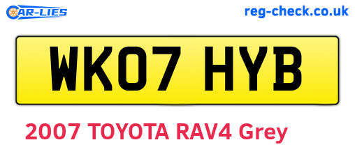 WK07HYB are the vehicle registration plates.