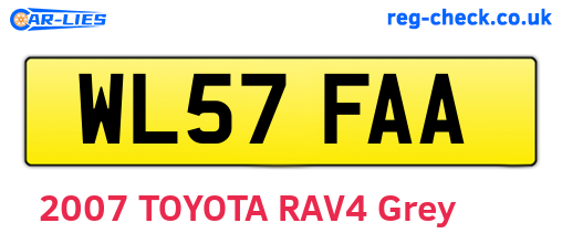 WL57FAA are the vehicle registration plates.