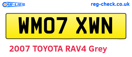 WM07XWN are the vehicle registration plates.