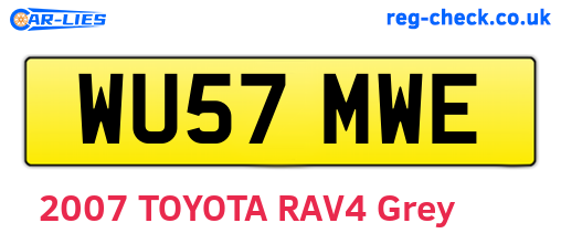 WU57MWE are the vehicle registration plates.