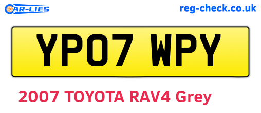 YP07WPY are the vehicle registration plates.