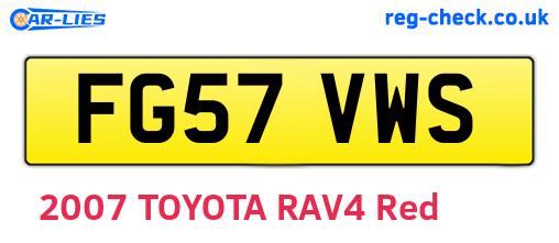 FG57VWS are the vehicle registration plates.