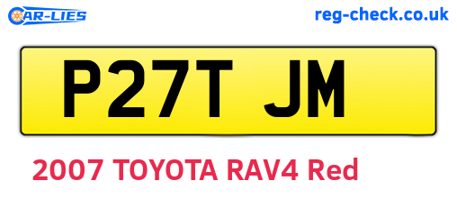 P27TJM are the vehicle registration plates.