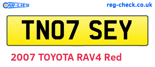 TN07SEY are the vehicle registration plates.
