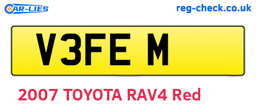 V3FEM are the vehicle registration plates.