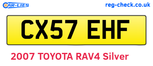 CX57EHF are the vehicle registration plates.