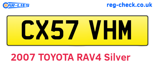 CX57VHM are the vehicle registration plates.