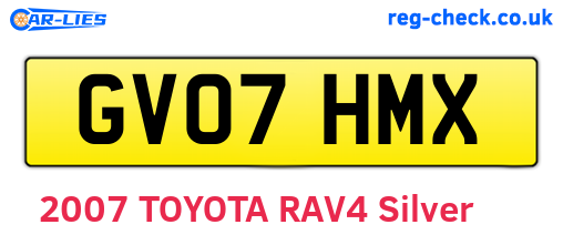 GV07HMX are the vehicle registration plates.