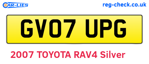 GV07UPG are the vehicle registration plates.