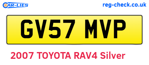 GV57MVP are the vehicle registration plates.
