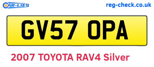 GV57OPA are the vehicle registration plates.