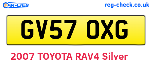 GV57OXG are the vehicle registration plates.