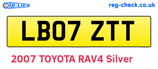 LB07ZTT are the vehicle registration plates.