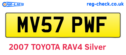 MV57PWF are the vehicle registration plates.