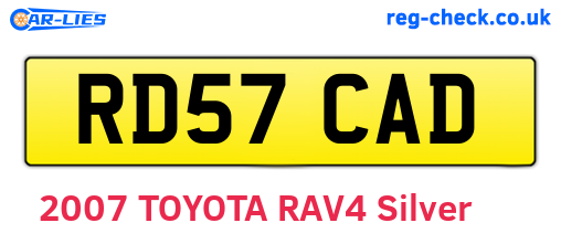 RD57CAD are the vehicle registration plates.