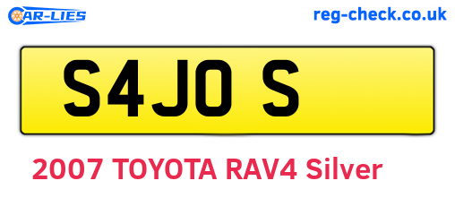 S4JOS are the vehicle registration plates.