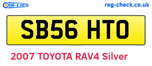 SB56HTO are the vehicle registration plates.