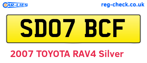 SD07BCF are the vehicle registration plates.