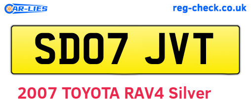SD07JVT are the vehicle registration plates.