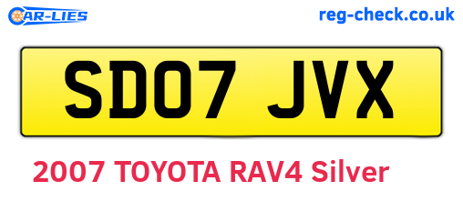 SD07JVX are the vehicle registration plates.