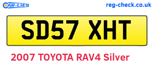 SD57XHT are the vehicle registration plates.