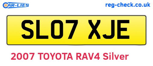 SL07XJE are the vehicle registration plates.