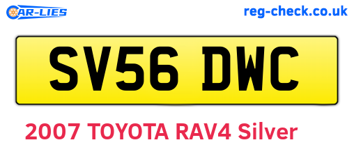 SV56DWC are the vehicle registration plates.