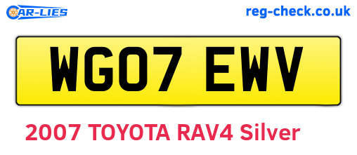 WG07EWV are the vehicle registration plates.