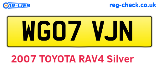 WG07VJN are the vehicle registration plates.