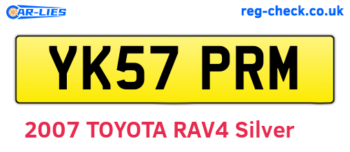 YK57PRM are the vehicle registration plates.