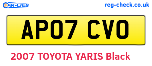 AP07CVO are the vehicle registration plates.