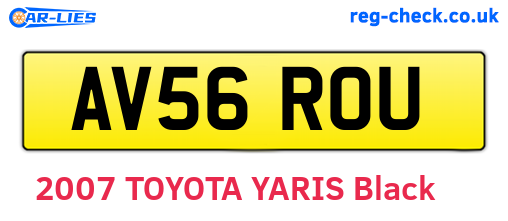 AV56ROU are the vehicle registration plates.