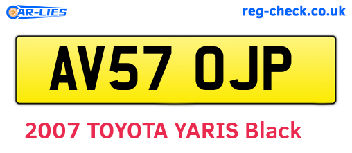 AV57OJP are the vehicle registration plates.