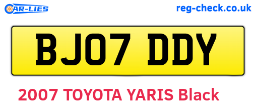 BJ07DDY are the vehicle registration plates.